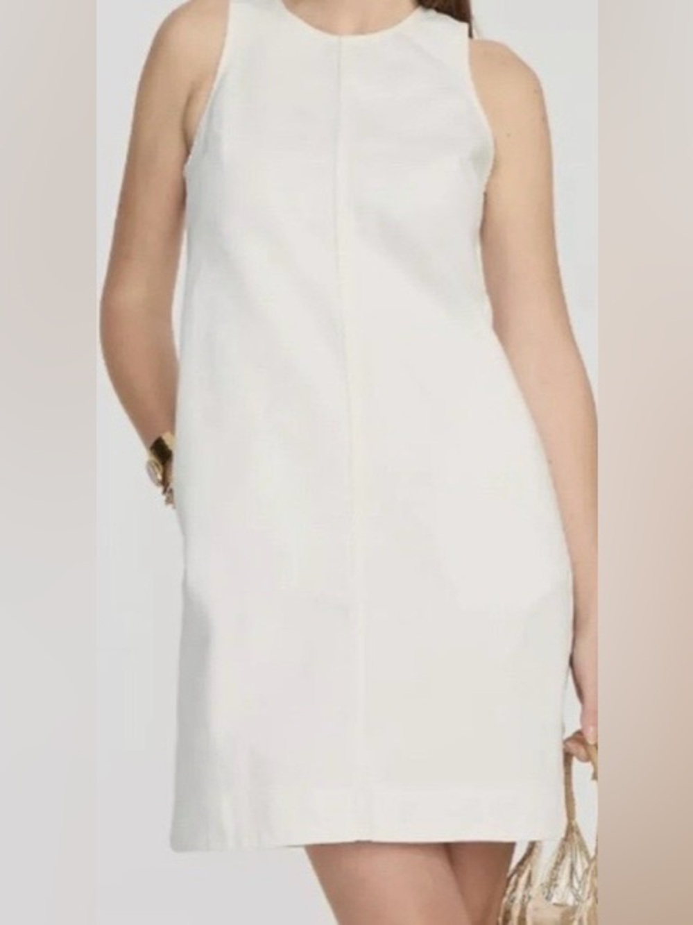 J. Crew White Denim Shift Jumper Dress 100% Cotton